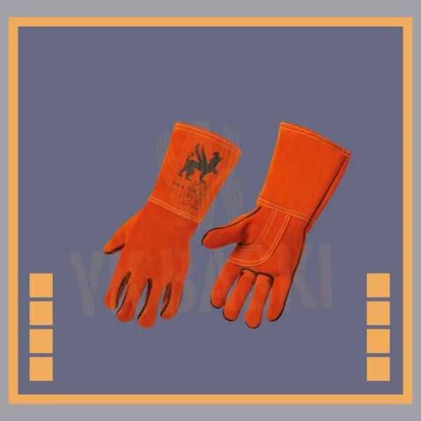 Kaynak eldiveni, yüksek ısıya dayanıklı, dayanıklı ve iş güvenliği standartlarına uygun eldiven