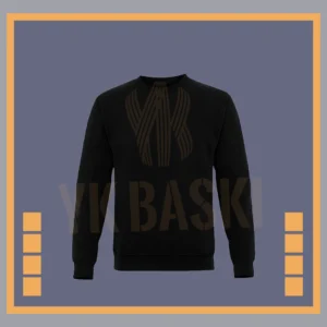 Minimal tasarımlı, siyah renk bisiklet yaka sweatshirt modeli.